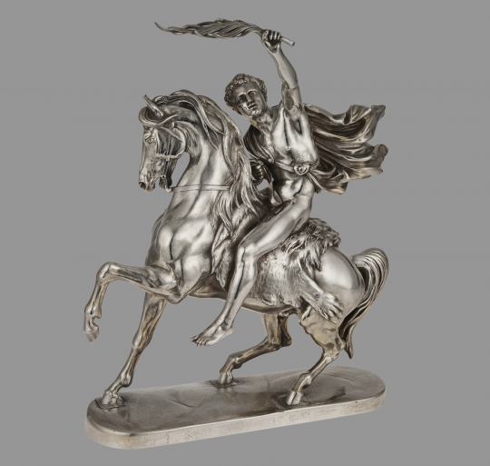 CHRISTOFLE, Carrier-Belleuse, Albert-Ernest (attribué à),La Finale, 1875, bronze argenté, Conservatoire Bouilhet Christofle, ©Pierre Mahieu pour Christofle